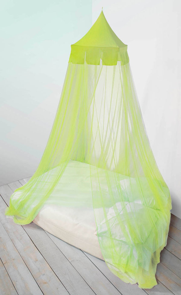 Mosquitera para cama individual CASTLE® verde pistacho, con un punto de sujeción y malla 256.