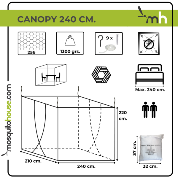CANOPY 240 CM. white